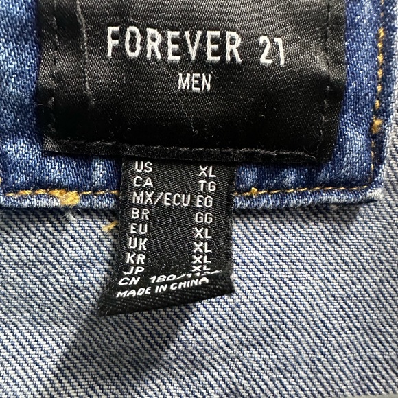 Forever 21 Men's Classic Blue Denim Jacket XL - Picture 2 of 3